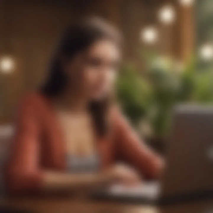 Traveler reviewing options on a laptop