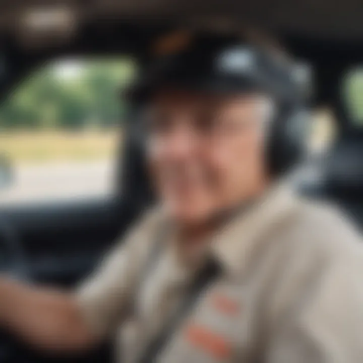 A senior driver taking an online safe driving course