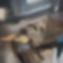 A locksmith at work on a door