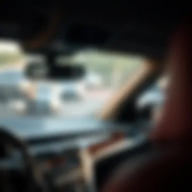 Evaluating Vehicle Condition A close-up of a car's interior with focus on the dashboard and controls