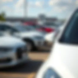 A rental car lot showcasing various vehicles available for sale