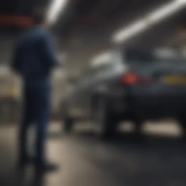 Expert Vehicle Inspection An expert inspecting a vehicle