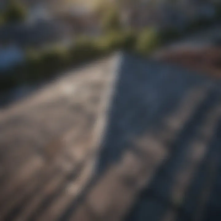 Aerial view of a residential roof