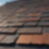 Close-up of a damaged roof shingle