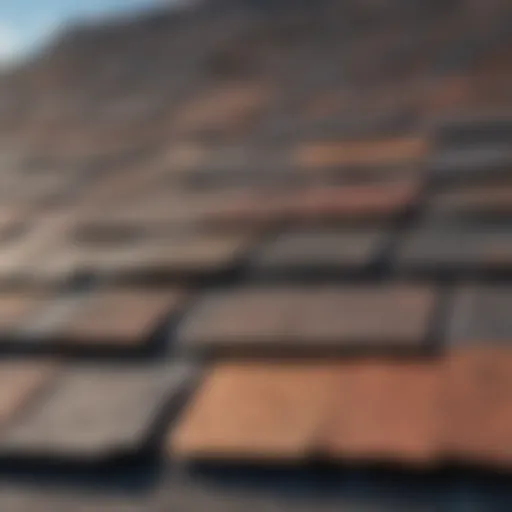 Close-up of a damaged roof shingle