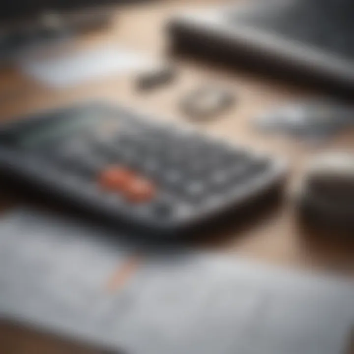 A calculator and financial documents representing personal financial assessment