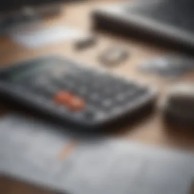 Personal Financial Assessment A calculator and financial documents representing personal financial assessment