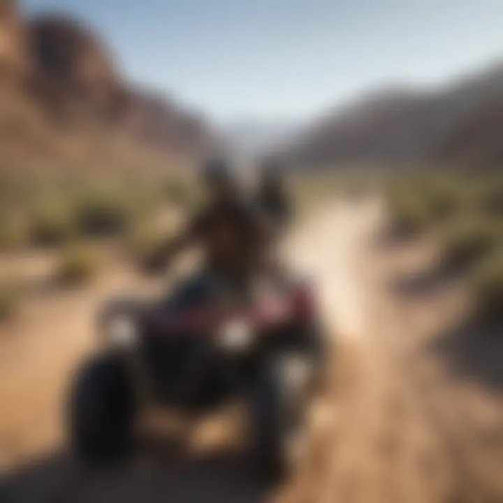 Group of riders enjoying an ATV outing in the desert