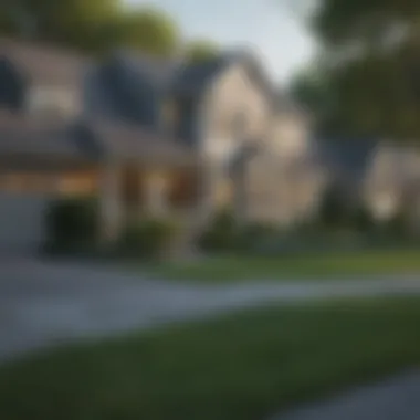 A serene suburban neighborhood in New York showcasing various home styles