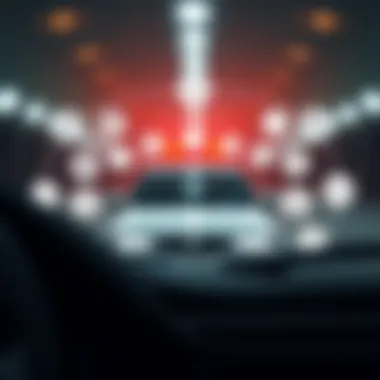 A sleek illustration of a car surrounded by insurance icons