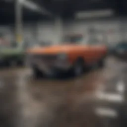 A car in an impound lot