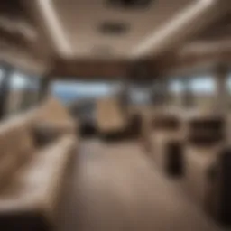 Luxurious interior of a 40 ft motorhome showcasing modern amenities