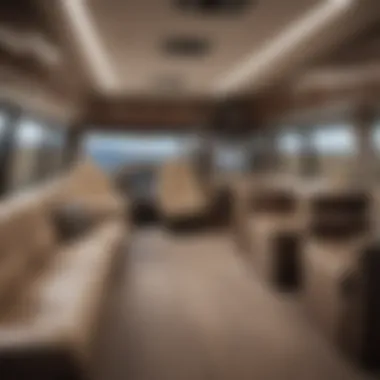 Luxurious interior of a 40 ft motorhome showcasing modern amenities