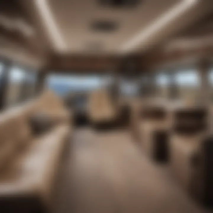 Luxurious interior of a 40 ft motorhome showcasing modern amenities