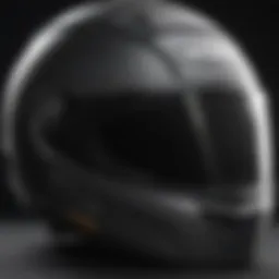 Close-up of a high-quality motorcycle helmet showcasing safety features