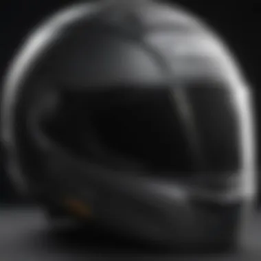 Close-up of a high-quality motorcycle helmet showcasing safety features