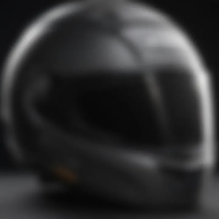 Close-up of a high-quality motorcycle helmet showcasing safety features
