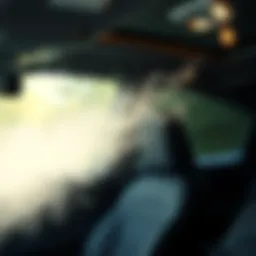 Fresh air circulating inside a car interior