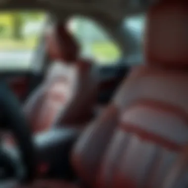 Thorough Upholstery Cleaning Techniques Detailed view of a car's upholstery cleaning