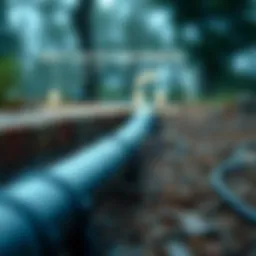 A detailed diagram illustrating sewer line coverage in a home warranty plan