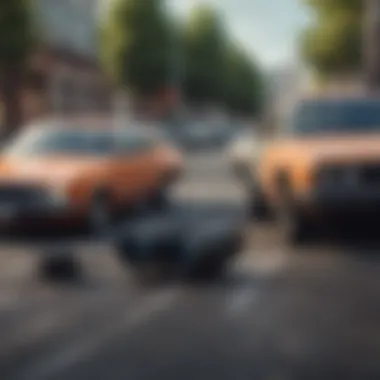 Suspicious Observation of Vehicles A pair of binoculars observing a parked car suspiciously