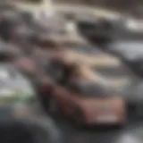 A visual representation of various car colors and their insurance costs