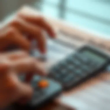 A calculator with insurance documents