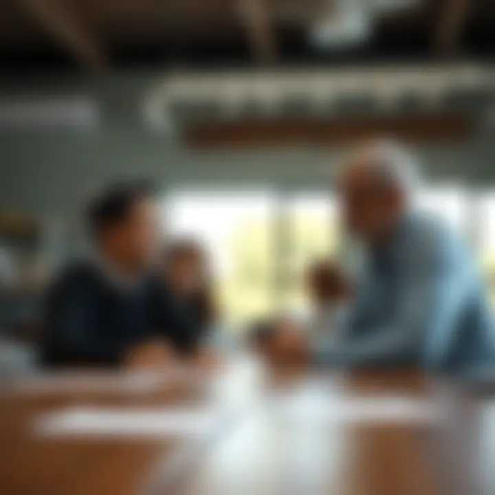 Informed Decision Making A family discussing vehicle donation options at a table