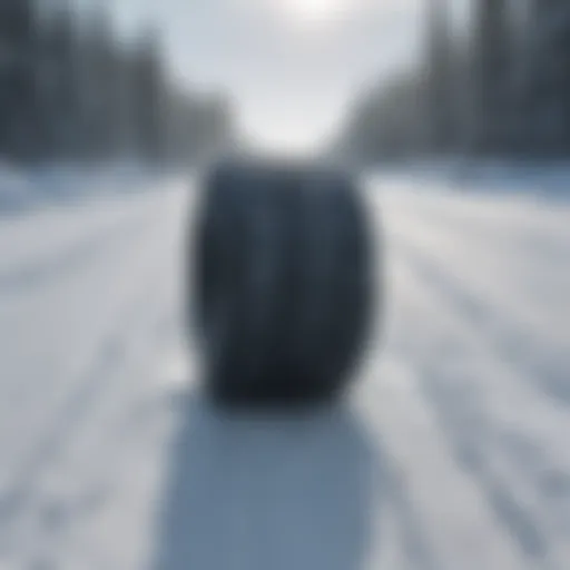 Snow-covered road with tire tracks