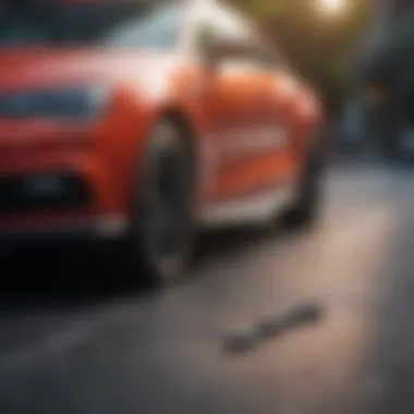 Close-up of a DIY scratch removal product on a car surface
