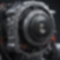 Detailed diagram of an electric car engine components