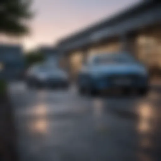 A modern car on a leasing lot