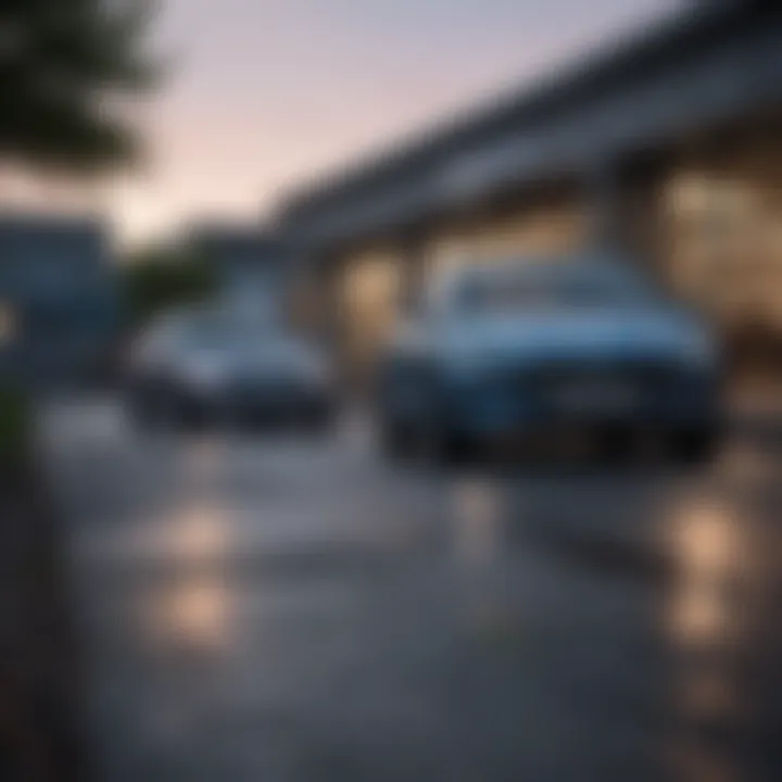 A modern car on a leasing lot