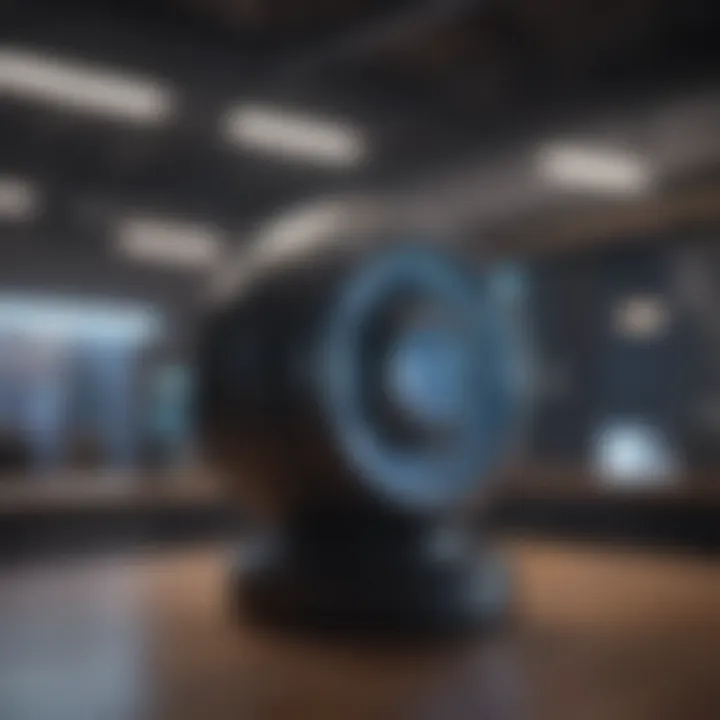 Futuristic representation of wireless technology in security systems