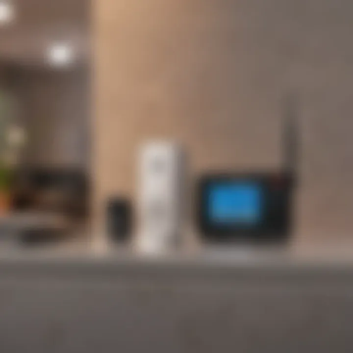 Illustration of installation process for a wireless alarm system