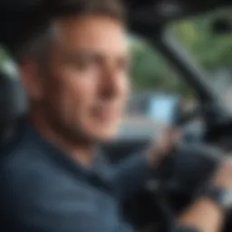 Mature driver engaging in a safe driving course