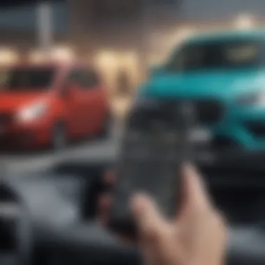 Flexibility in Work Arrangements for Vehicle Users A flexible work schedule displayed on a smartphone screen next to a parked car.