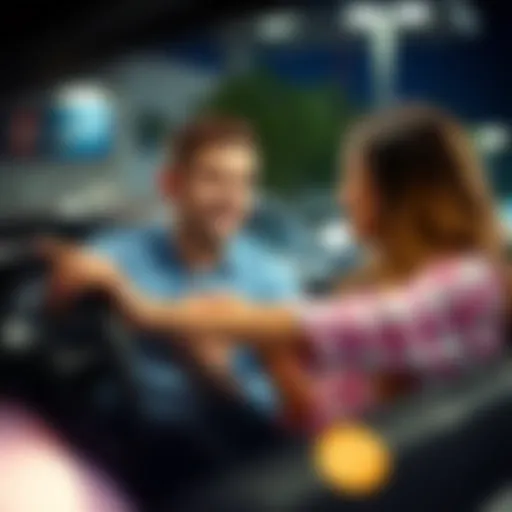 Couple discussing car insurance options