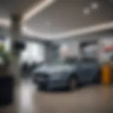 Car rental agency office interior with key display