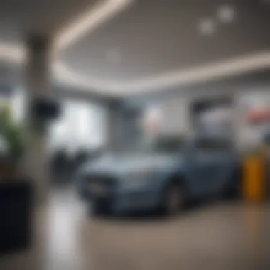 Interior of a Car Rental Agency Car rental agency office interior with key display