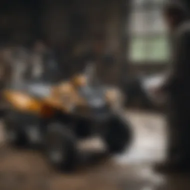 Understanding Legal Aspects of Salvage ATVs A person reviewing legal documents related to salvage ATV acquisition.