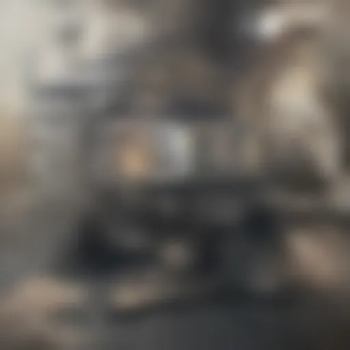 A detailed view of a salvage ATV showcasing its unique features.