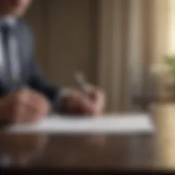 A close-up of a contract signing