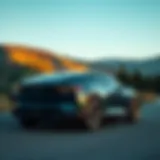 A sleek plug-in hybrid SUV parked in a scenic landscape