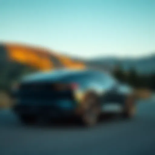A sleek plug-in hybrid SUV parked in a scenic landscape