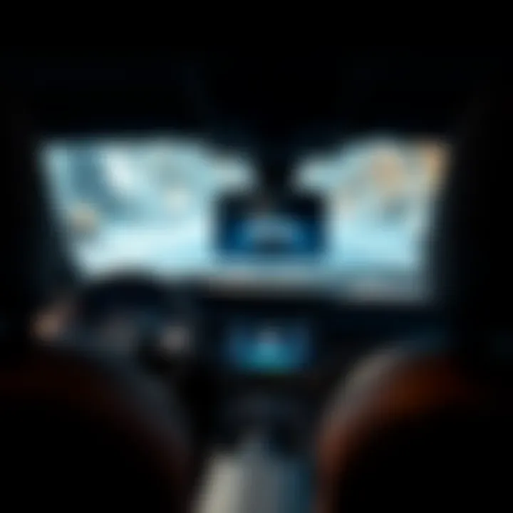 Technological dashboard showcasing hybrid vehicle features