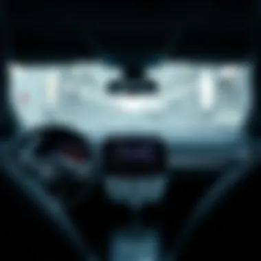Interior dashboard of a smart vehicle with driver-assistance systems