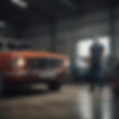 A serene image of a mechanic inspecting a used car, emphasizing quality inspection for warranty eligibility.