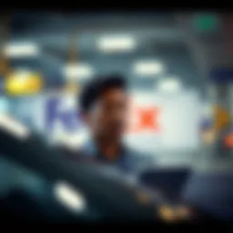 FedEx employee reviewing car insurance options