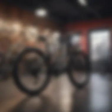 Specialized Bike Shop Interior Interior of a specialized bike shop showcasing various brands